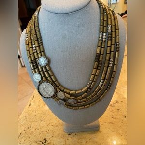 EXQUISITE COIN REPLICA 5 STRAND NECKLACE
